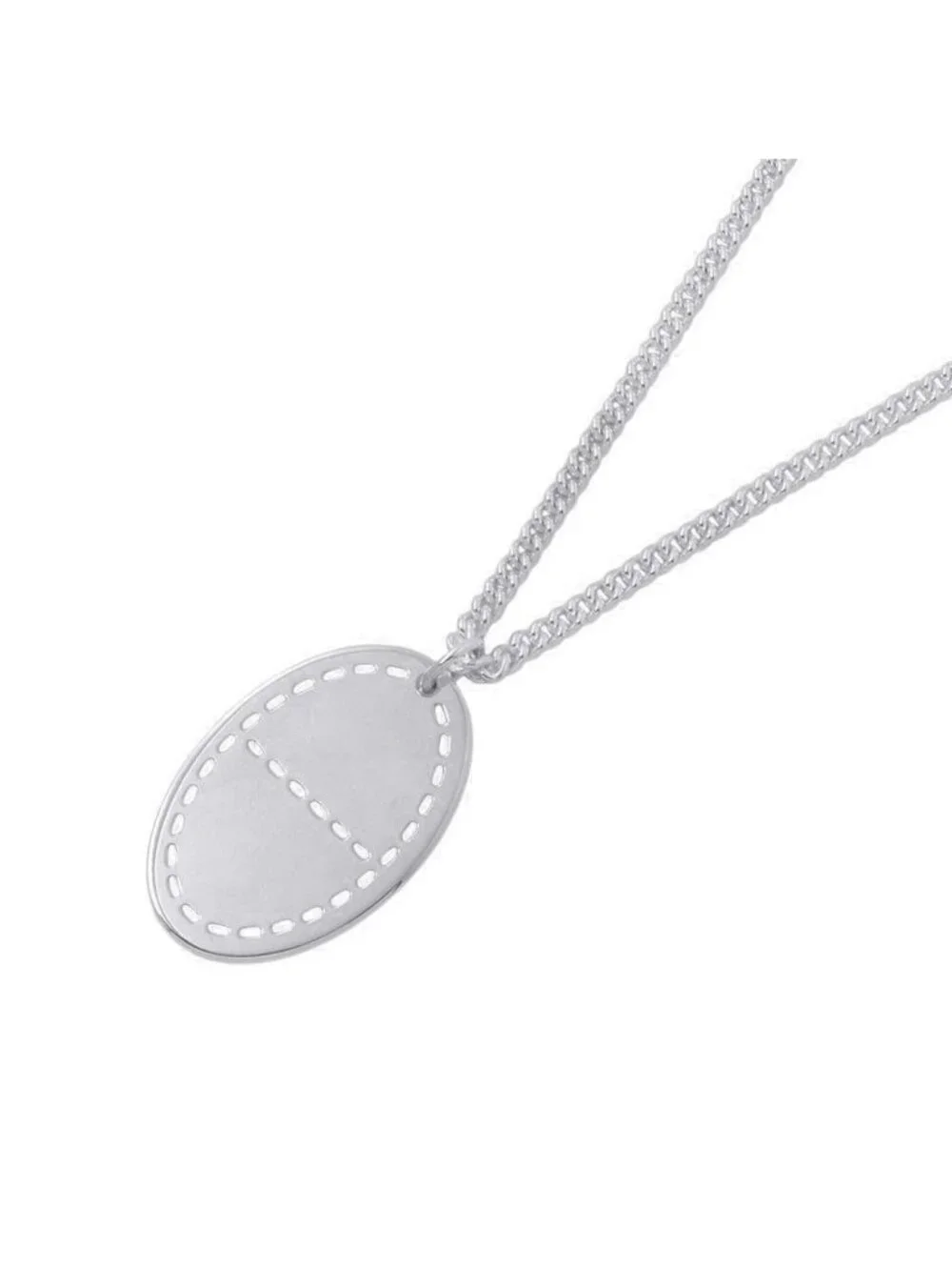 Hermes Necklace Pointe Sellier Long Pendant 925 Sterling Silver